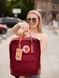 Рюкзак Fjallraven Kanken Бордова кольорова ручка
