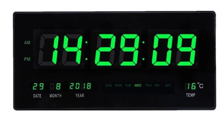 Настенные часы Led с подсветкой 4622 Зеленые