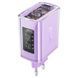 Сетевое зарядное устройство для ACEFAST A45 Sparkling series PD65W GaN (2*USB-C+USB-A) charger Purple alfalfa