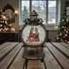 Новогодний ночник Винтажный фонарь круглый с Сантой возле Елки XMAS WDL-2103А Коричневый