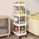 Этажерка напольная 4-ярусная на колесиках пластиковая Storage rack AND906 Белая