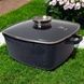 Каструля квадратна з антипригарним покриттям та кришкою 24см 4,5л Тор Kitchen ТК00055 Чорна