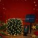 Гирлянда уличная с солнечной панелью 50м 500LED Зеленый провод, теплый свет