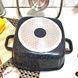 Каструля квадратна з антипригарним покриттям та кришкою 24см 4,5л Тор Kitchen ТК00055 Чорна