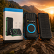 Power Bank із сонячною панеллю та кабелями для зарядки Type-C, Lightning, Micro USB 50000 mAh Чорний з помаранчевим