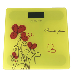 Ваги підлогові MATARIX MX-453 180 кг Жовті з червоною квіткою