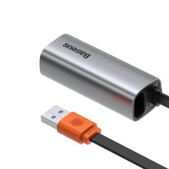 USB-Hub Baseus Steel Cannon Series USB A Gigabit LAN Adapter Dark grey