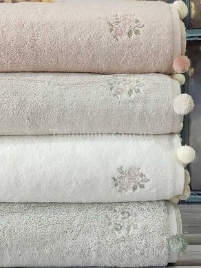 Рушники з помпонами Pupilla Sila flowers 70х140см Пеньє набір 4шт