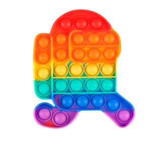 Антистресс сенсорная игрушка Pop It Бегущий Космонавт Радужный