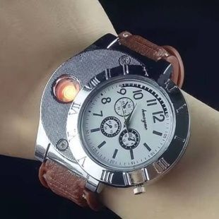 Часы наручные мужские с электрозажигалкой XL-161 Коричневые