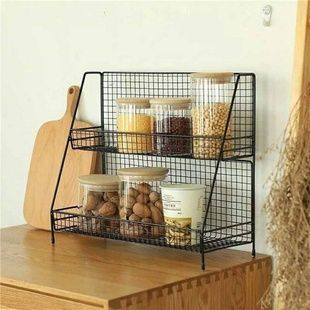 Стелаж металевий кухонний органайзер Storage Rack Model 2 BLACK Чорний