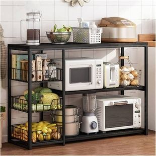 Полиця-стелаж 80*30x100см XS-W56B Чорна з коричневим