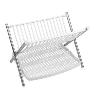 Сушарка для посуду двоярусна пластикова Multifunctional Folding Kitchen Rack Біла