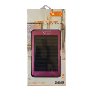 Power bank 50000mAh із сонячною панеллю Viaking N1 Рожевий