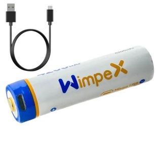 Акумуляторна літієва батарейка із вбудованою зарядкою 4200мАч USB WX 1435 Біла з блакитним