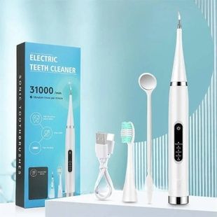 Скалер-щітка ультразвуковий портативний для зубів Electric Teeth Cleaner Білий