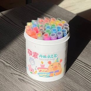Маркери акварельні 36шт з печаткою у білому відрі Water color pen 638-36