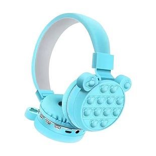Беспроводные Bluetooth наушники антистресс Pop It LED CXT-806G Голубые