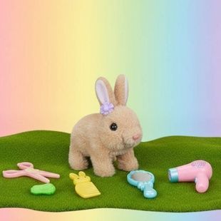 Интерактивный питомец с движениями и звуками Кролик с аксессуарами МС 1069A Коричневый