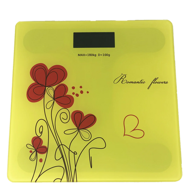 Весы напольные MATARIX MX-453 180 кг Желтые с красным цветком