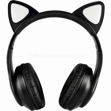Беспроводные Bluetooth наушники с кошачьими ушками STN-28 Черные