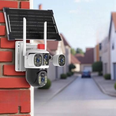 Камера відеоспостереження зовнішня з 3 об'єктивами IP WiFi PTZ 12mp Біла