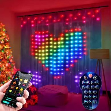 Гірлянда Штора з додатком SFK-08 20 ниток по 20 LED APP Bluetooth USB