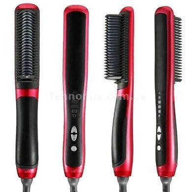 Электрическая расческа-выпрямитель ASL-908 Hair Straightener Черная с красным