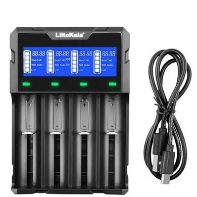 Зарядний пристрій-Power Bank для 18650/ 26650/ 21700/ 26700/ AA LiitoKala Lii-K4 Чорне