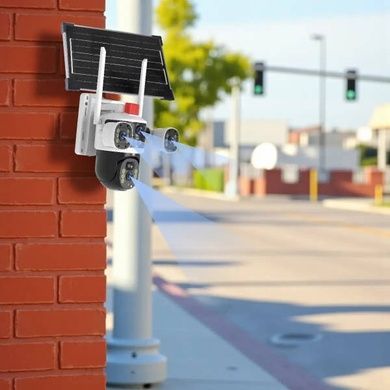 Камера відеоспостереження зовнішня з 3 об'єктивами IP WiFi PTZ 12mp Біла