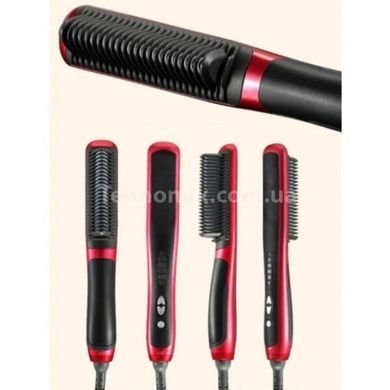 Электрическая расческа-выпрямитель ASL-908 Hair Straightener Черная с красным
