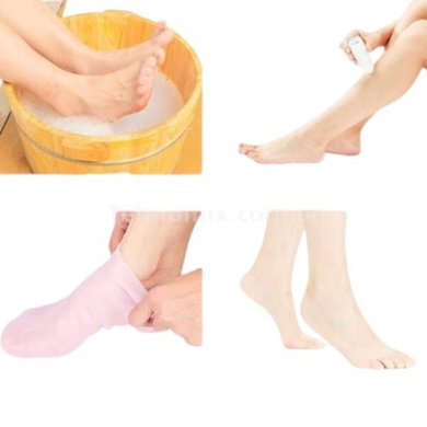 Силиконовые увлажняющие носки для ухода за ногами Silicone moisturizing socks Бежевые