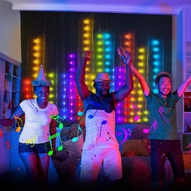 Гірлянда Штора з додатком SFK-08 20 ниток по 20 LED APP Bluetooth USB