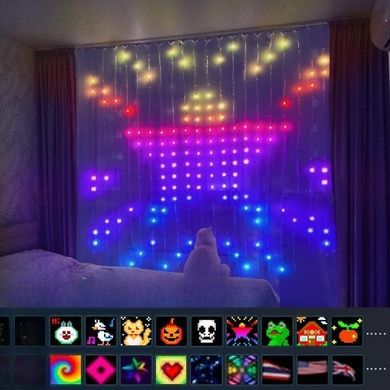 Гірлянда Штора з додатком SFK-08 20 ниток по 20 LED APP Bluetooth USB