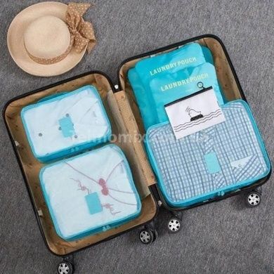 Організатор дорожнього комплекту 6шт Travel Organiser Kit Блакитний