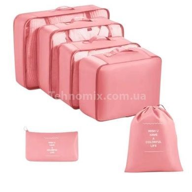 Набор органайзеров для хранения вещей дорожный 8 шт Travel storage bag XL-940 Розовый