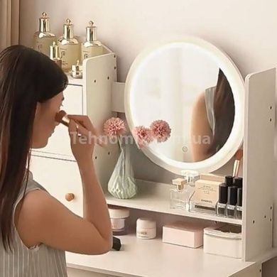 Стол для макияжа с зеркалом с подсветкой 40*80*127см МДФ TT811 Белый