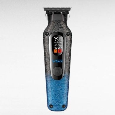 Триммер с 4 сменными насадками 7500RPM, 1500mAh, LED-дисплеем VGR V-879T BLUE Черный с синим