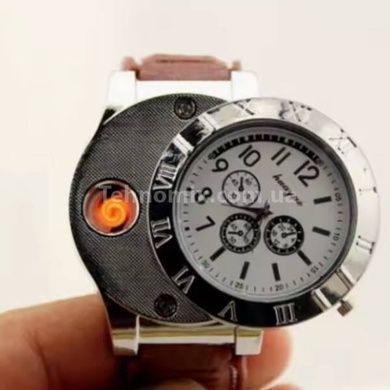 Часы наручные мужские с электрозажигалкой XL-161 Коричневые