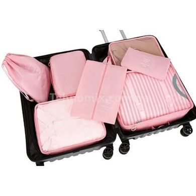 Набор органайзеров для хранения вещей дорожный 8 шт Travel storage bag XL-940 Розовый