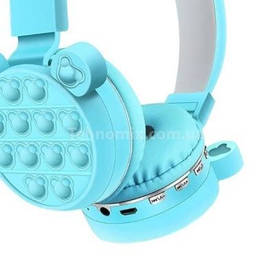 Бездротові Bluetooth навушники антистрес Pop It LED CXT-806G Сині