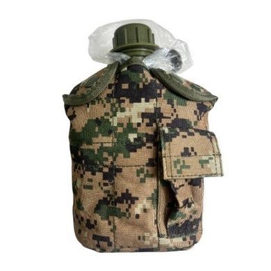 Фляга пластиковая с чехлом в камуфляжной расцветке MILITARY STYLE 1L Пиксель