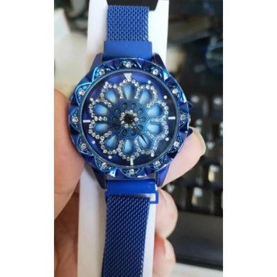Часы женские с каучуковым ремешком Classic Diamonds Фиолетовые
