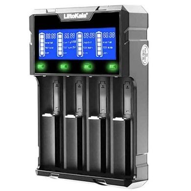 Зарядний пристрій-Power Bank для 18650/ 26650/ 21700/ 26700/ AA LiitoKala Lii-K4 Чорне