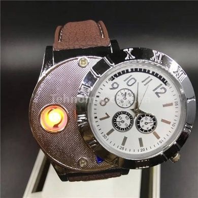 Часы наручные мужские с электрозажигалкой XL-161 Коричневые