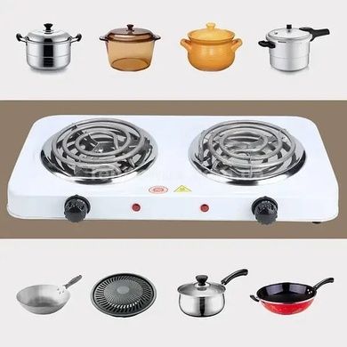 Плита электрическая на две комфорки Double Hotplate BOKO H-003L,2000W Белая
