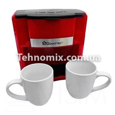 Кавоварка крапельна Domotec MS-0708 на 2 чашки 500Вт Червона