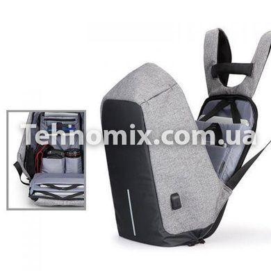 Рюкзак протикрадій Bobby Anti-theft with USB port 17" Сірий