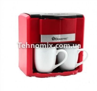 Кавоварка крапельна Domotec MS-0708 на 2 чашки 500Вт Червона