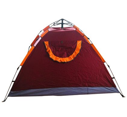 Палатка автоматическая 3-х местная Бордовая с оранжевым
